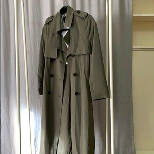 Olive green draped trench